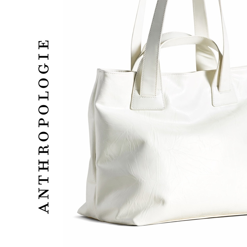 Anthropologie Faux Leather Carrier Tote